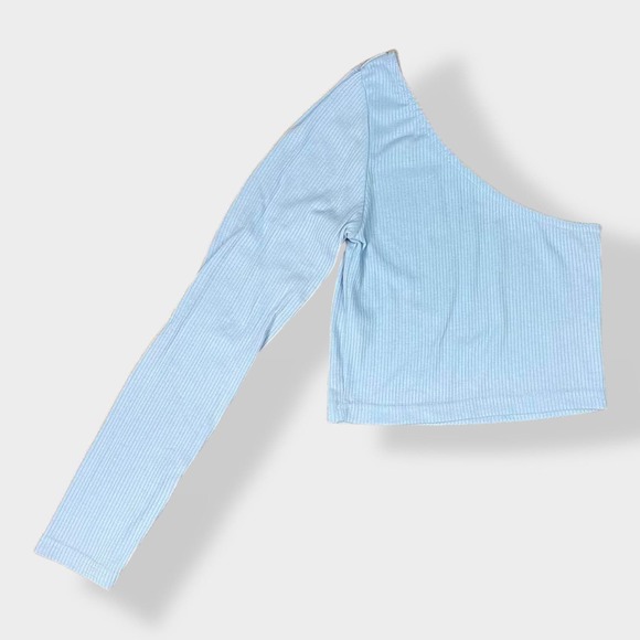 Zechka Blue‎ One-Sleeved Cropped Top Size S - Picture 6 of 6